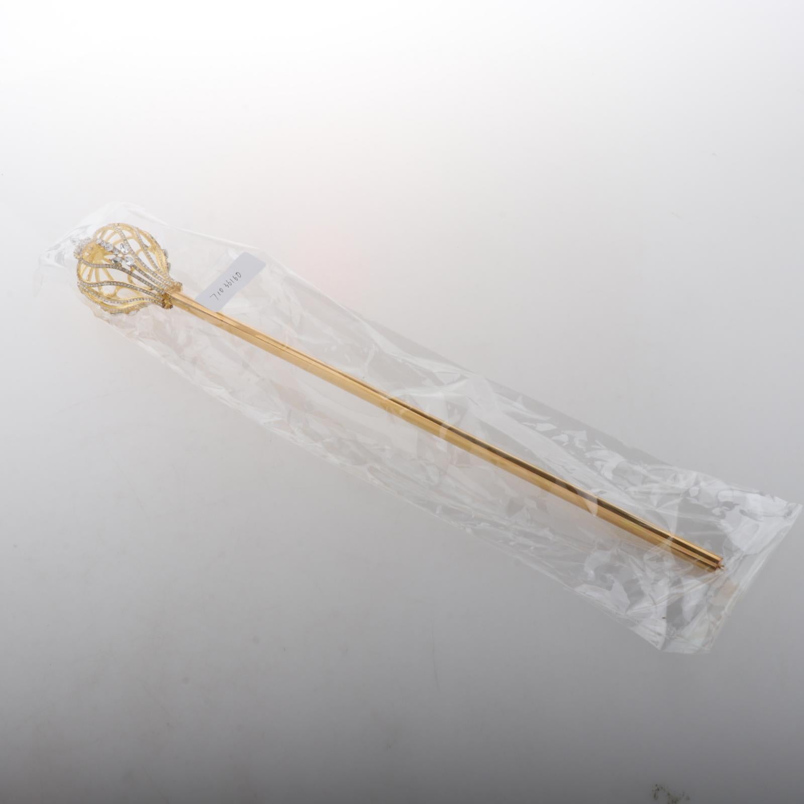 Rhinestone Scepter Royal Fairy Wand for Pageant Gifts Fancy Dress Gold