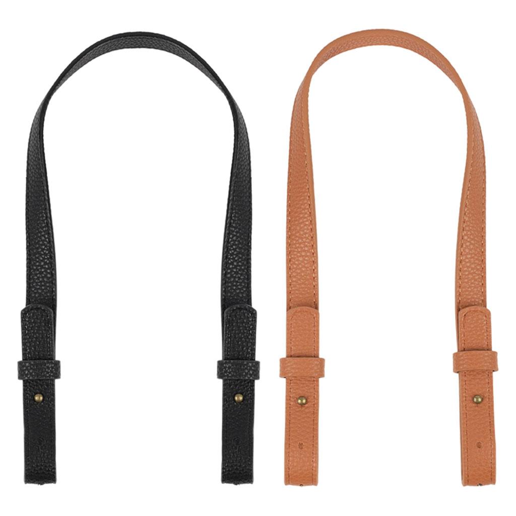 PU Leather Purse Handles DIY Shoulder Bag Replacement Straps Bag Belt Black