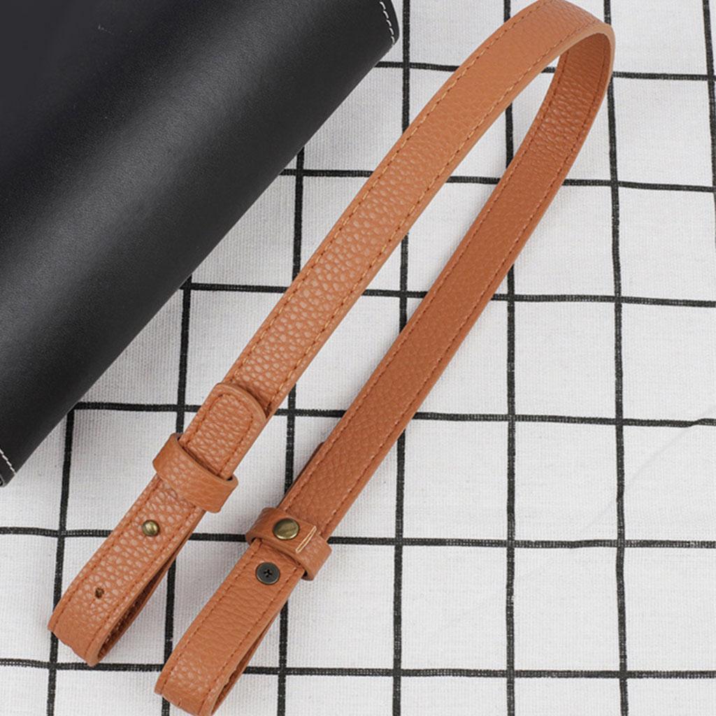 PU Leather Purse Handles DIY Shoulder Bag Replacement Straps Bag Belt Brown