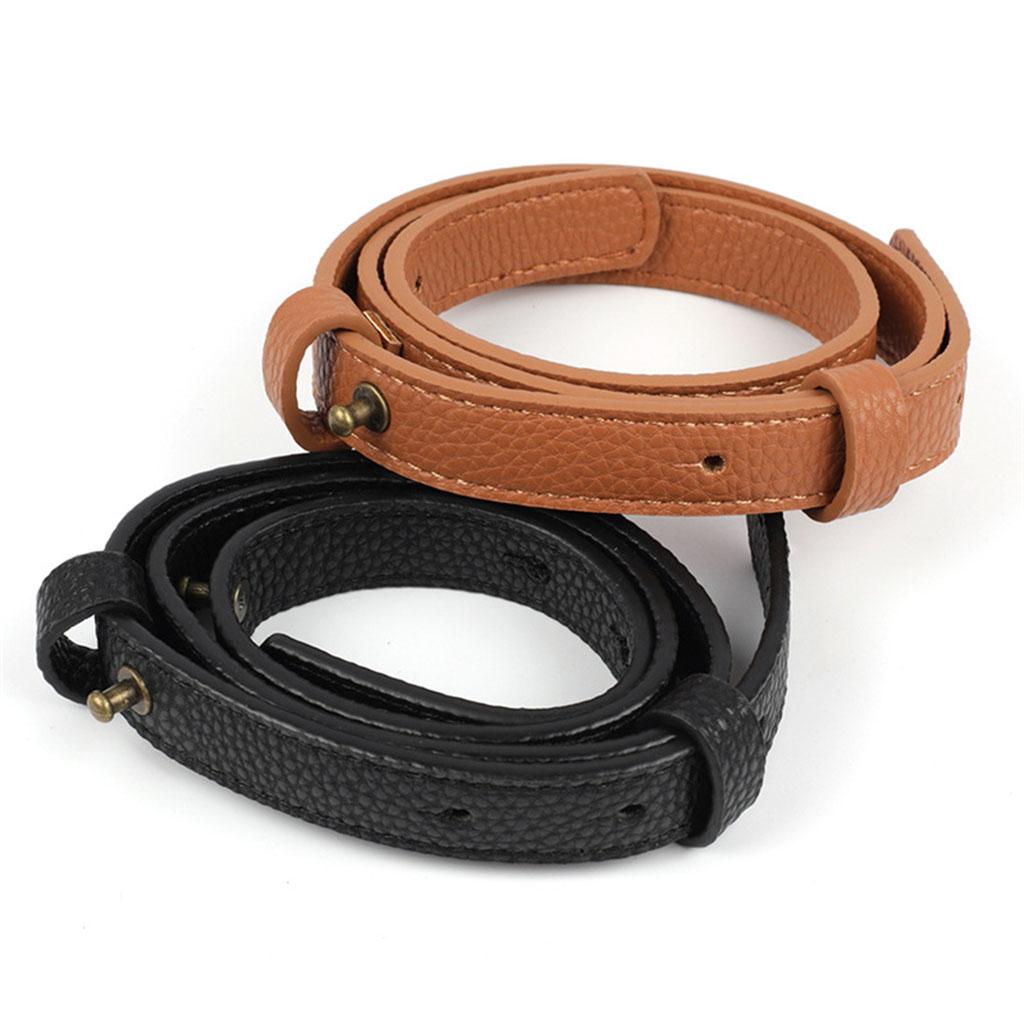 PU Leather Purse Handles DIY Shoulder Bag Replacement Straps Bag Belt Brown