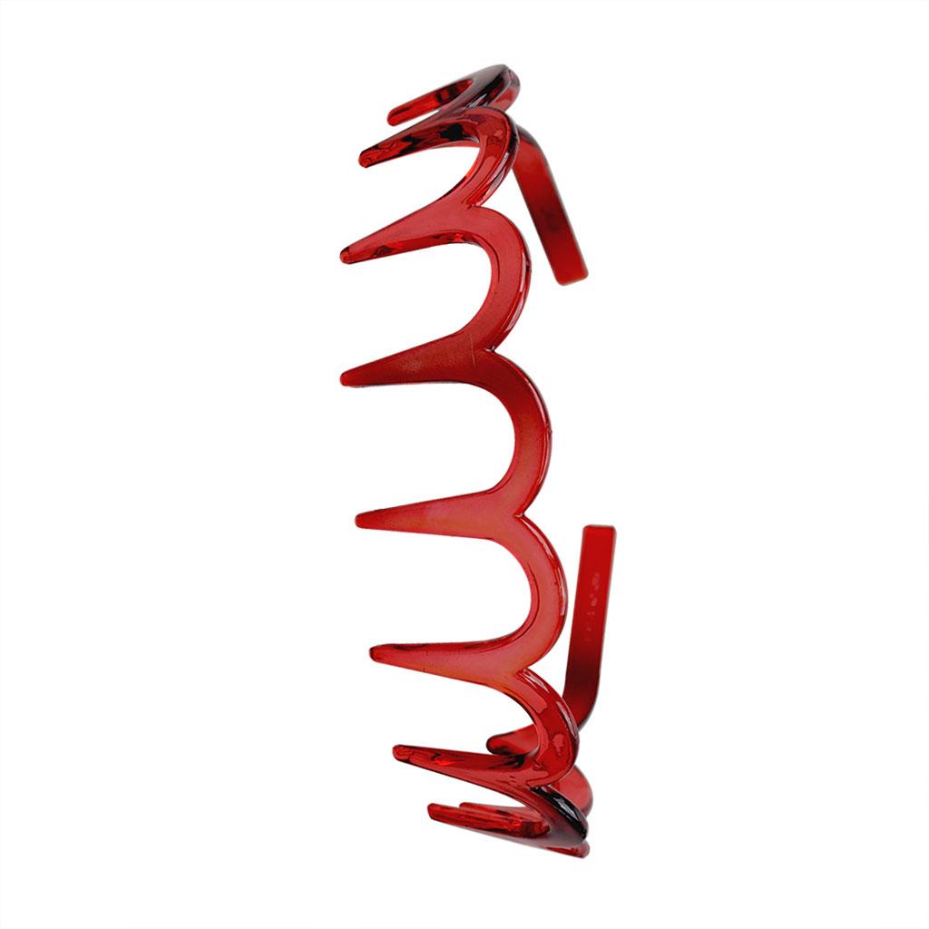 Shark Tooth Hairband Zig Wave Headbands Non Slip Red for Sports Gym Women