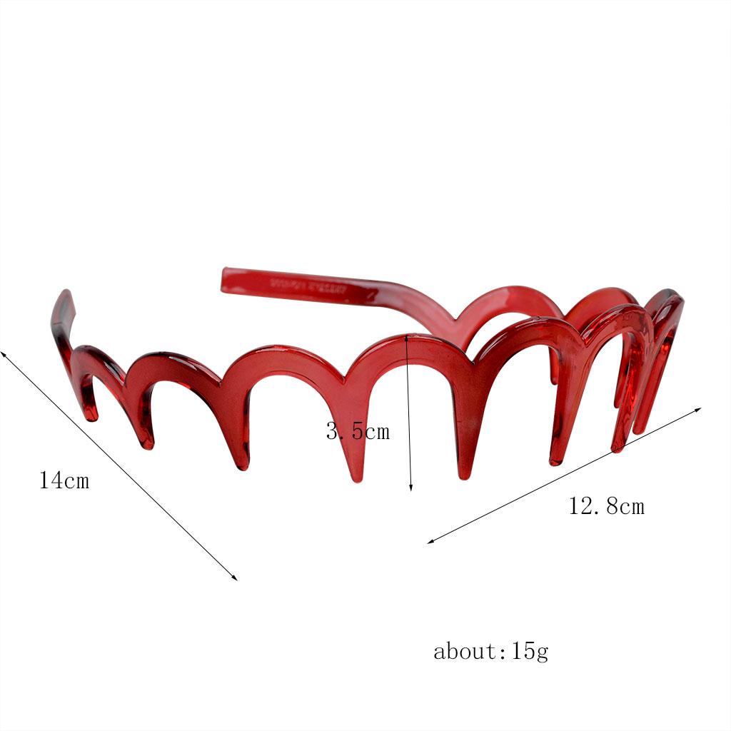 Shark Tooth Hairband Zig Wave Headbands Non Slip Red for Sports Gym Women