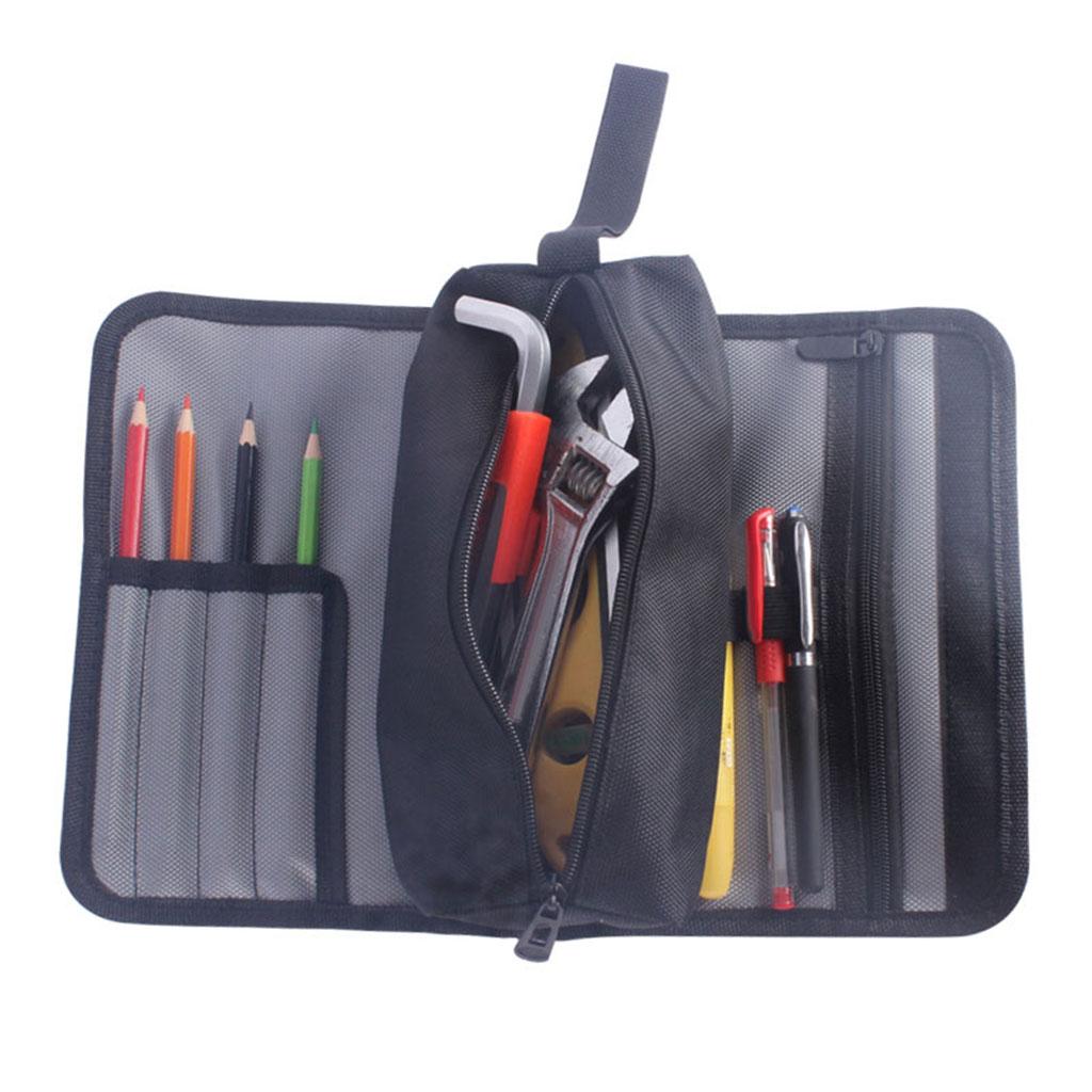 Oxford Fabric Vehicle Kit Bag Organizer Folding Roll Bags for Repair Gadget Silver Gray