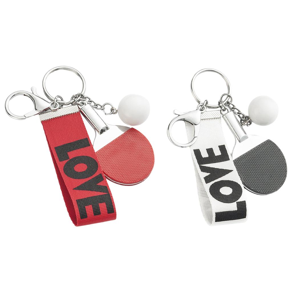 Table Tennis Keychains Key Ring Charm Key Chain Wallet Car Keys Red Red