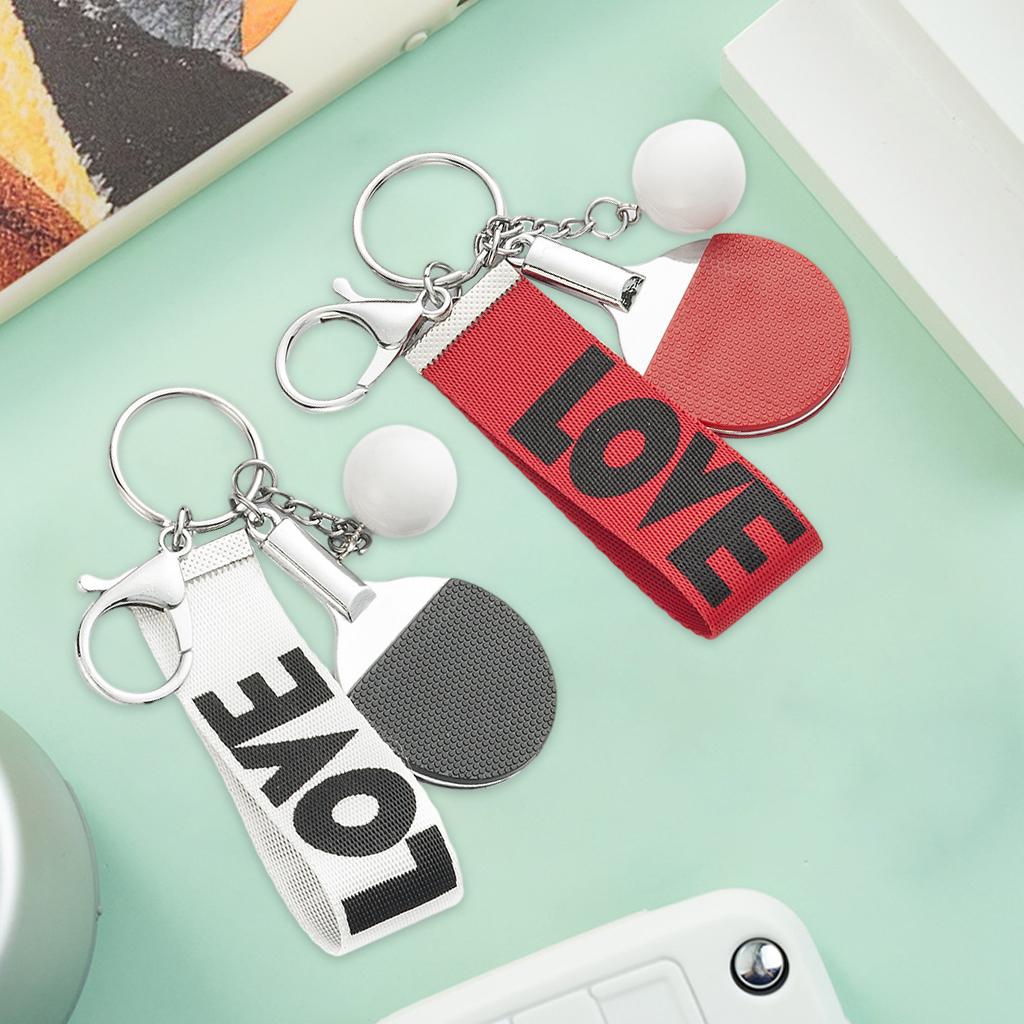 Table Tennis Keychains Key Ring Charm Key Chain Wallet Car Keys Red Red