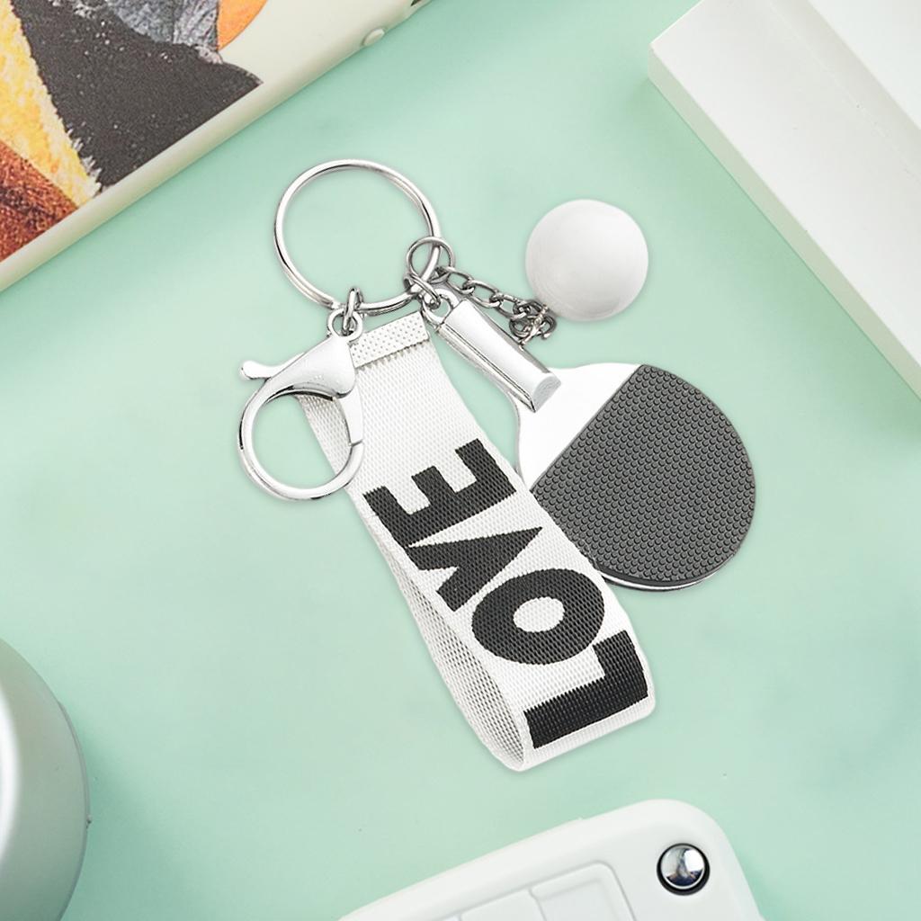 Table Tennis Keychains Key Ring Charm Key Chain Wallet Car Keys White Black
