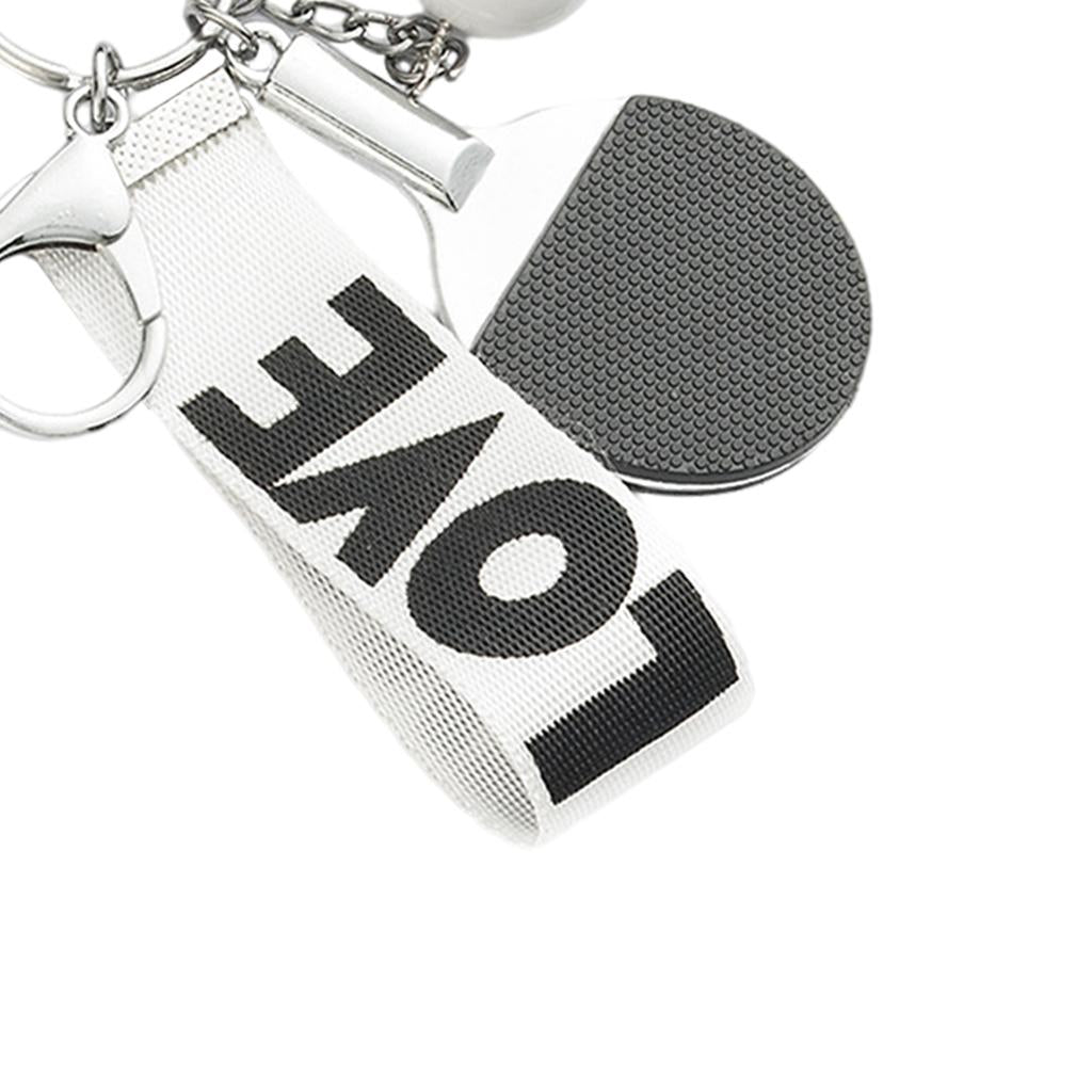 Table Tennis Keychains Key Ring Charm Key Chain Wallet Car Keys White Black