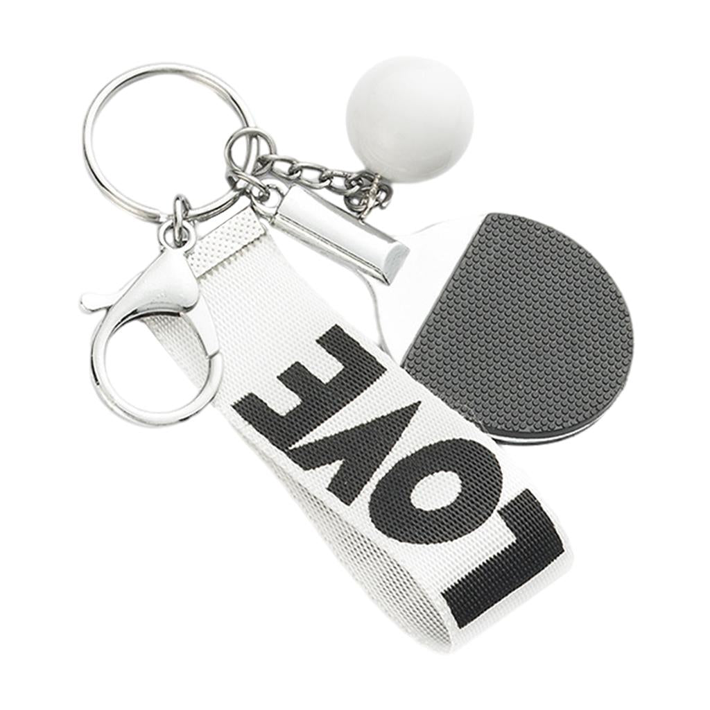 Table Tennis Keychains Key Ring Charm Key Chain Wallet Car Keys White Black