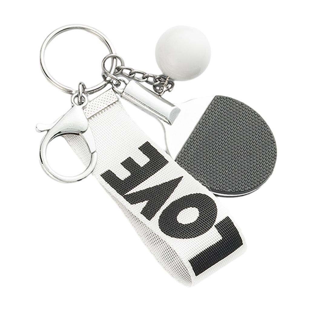 Table Tennis Keychains Key Ring Charm Key Chain Wallet Car Keys White Black