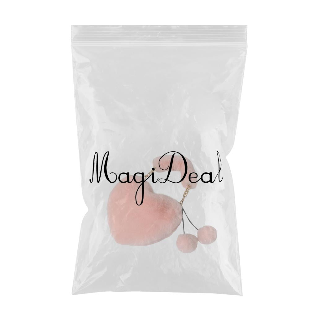 Stylish Women's Faux Fur Handbag Plush Furry Top-Handle Tote Shoulder Bag Pink