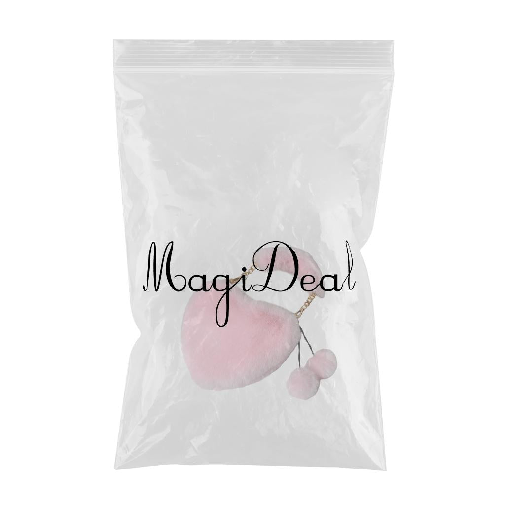 Stylish Women's Faux Fur Handbag Plush Furry Top-Handle Tote Shoulder Bag Light Pink