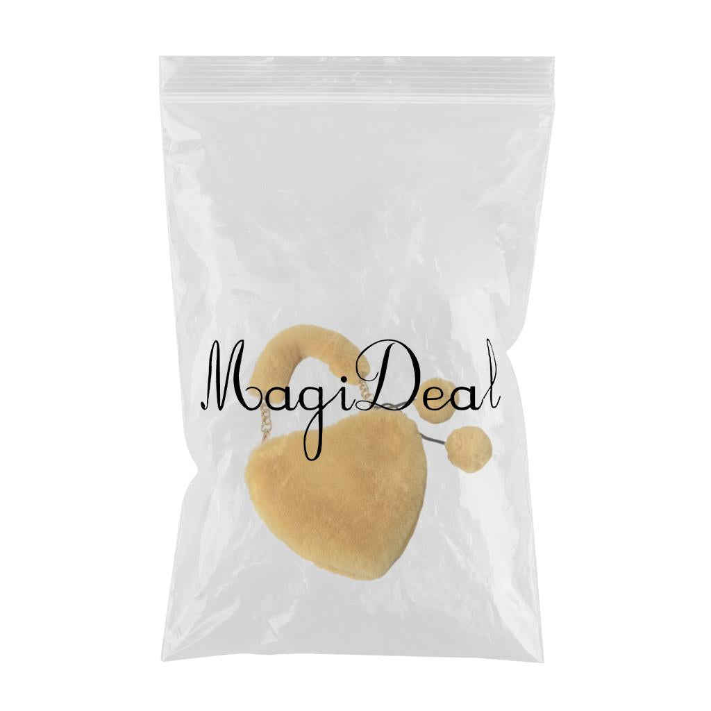 Stylish Women's Faux Fur Handbag Plush Furry Top-Handle Tote Shoulder Bag Yellow