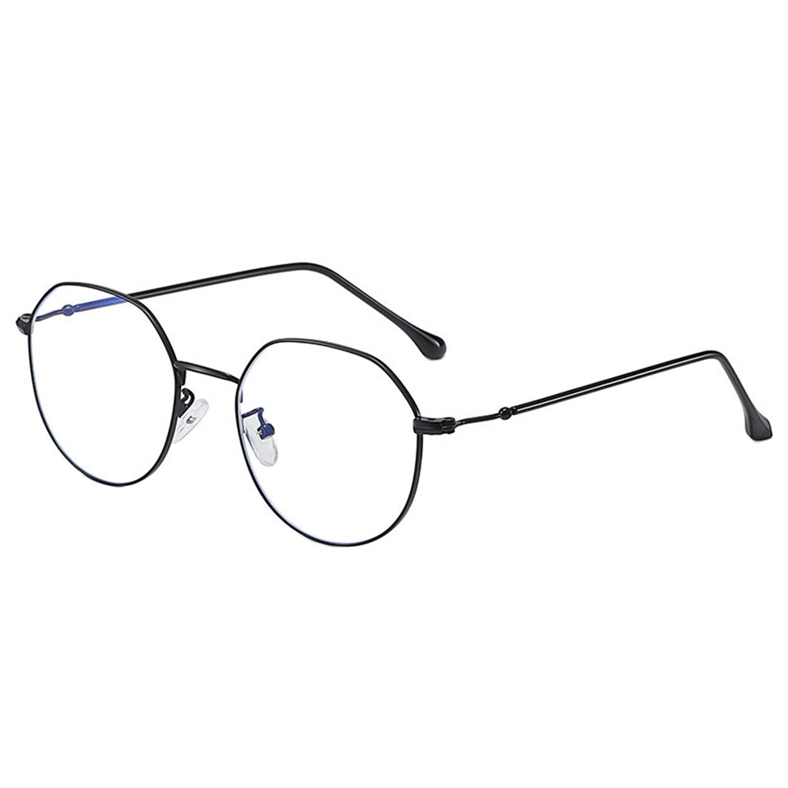 Irregular Glasses Clear Flat Lens Anti Blue Light for Men/Women black