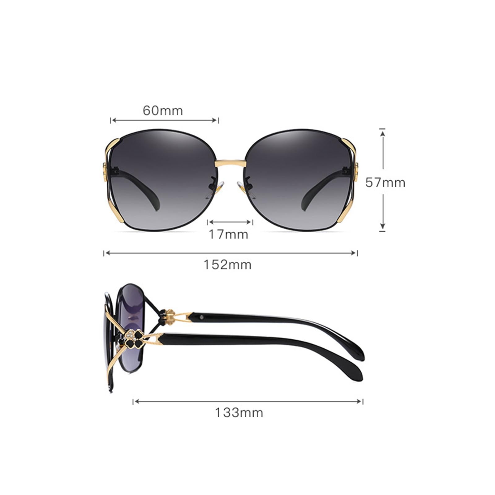Classic Sun Glasses Fashion UV400 Ladies Large Frame Polarized Sunglasses Black Gray