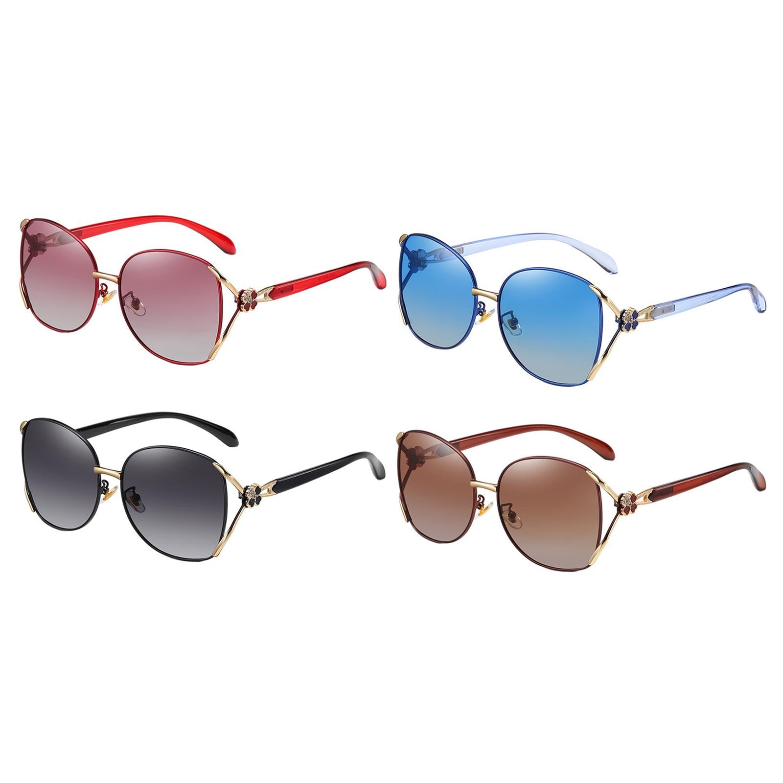 Classic Sun Glasses Fashion UV400 Ladies Large Frame Polarized Sunglasses Black Gray