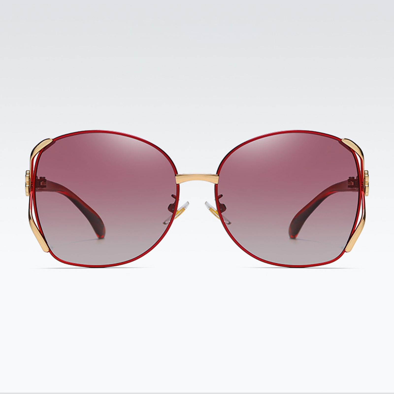 Classic Sun Glasses Fashion UV400 Ladies Large Frame Polarized Sunglasses Red