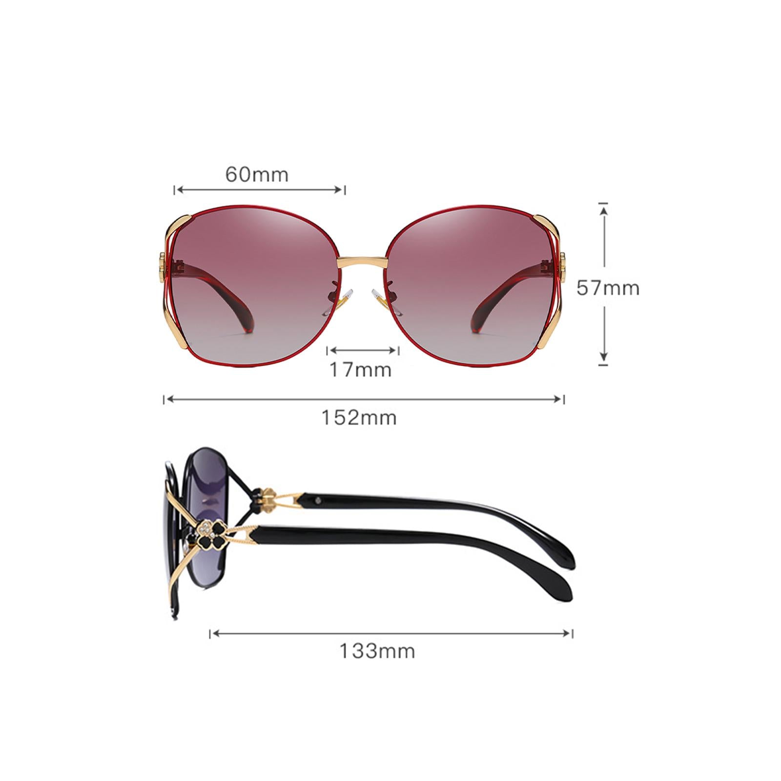 Classic Sun Glasses Fashion UV400 Ladies Large Frame Polarized Sunglasses Red