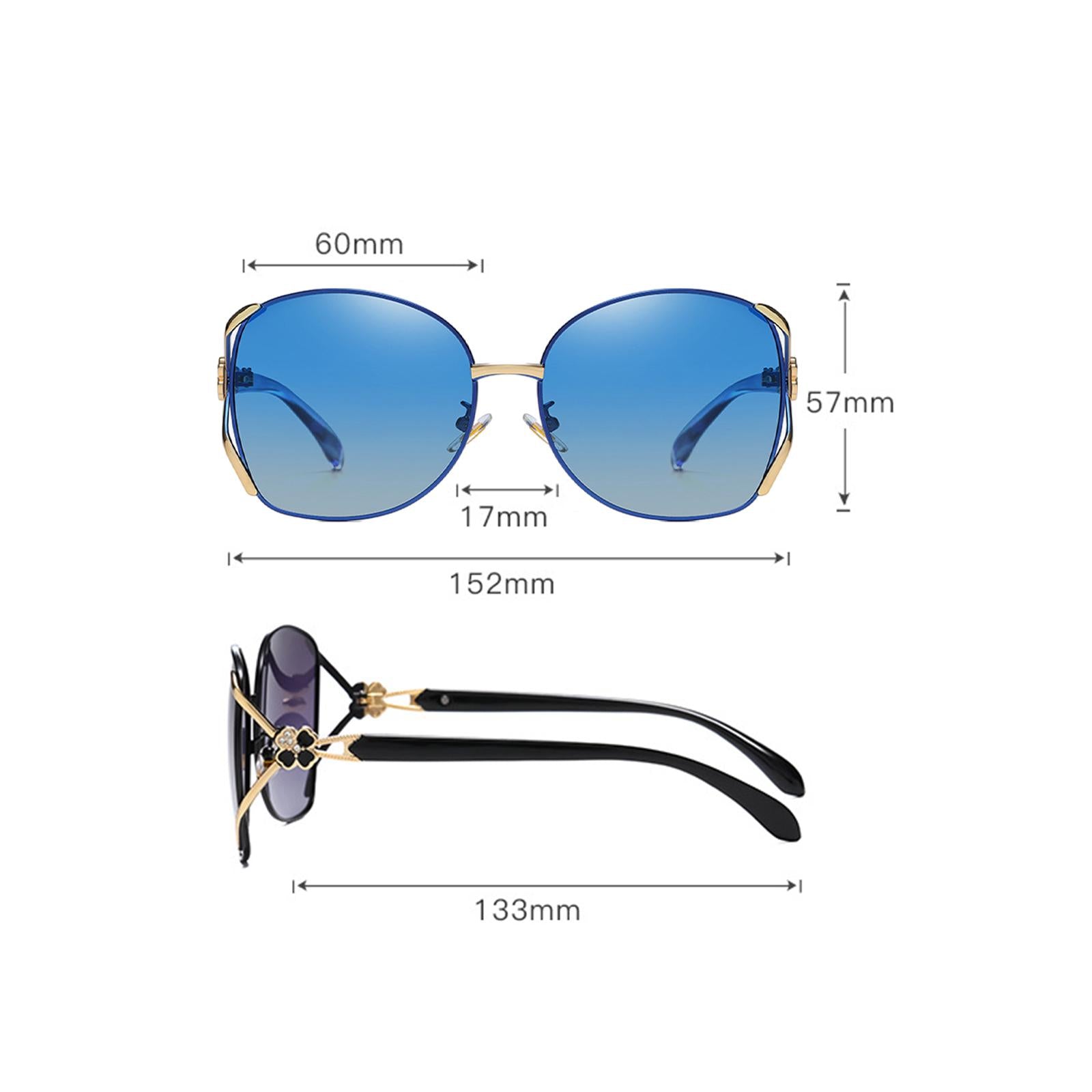 Classic Sun Glasses Fashion UV400 Ladies Large Frame Polarized Sunglasses Blue