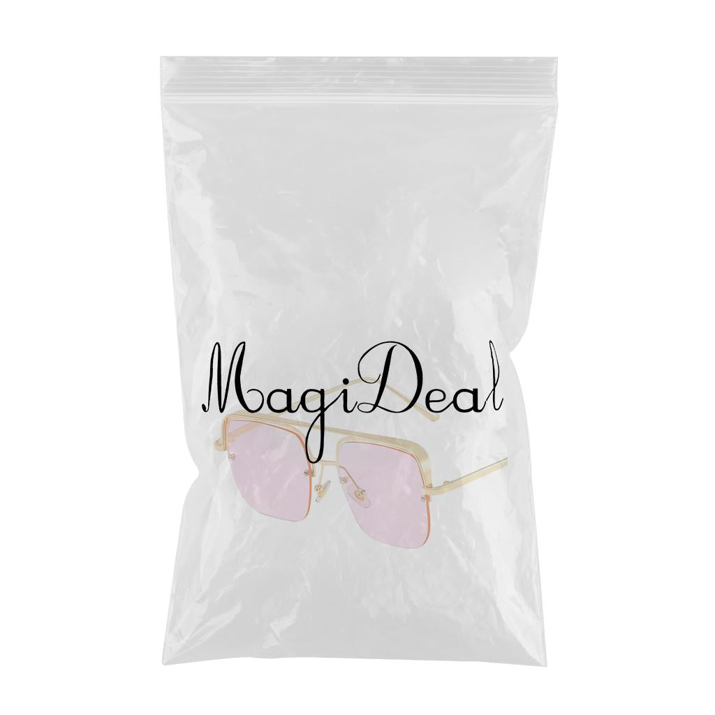 Womens Square Sunglasses Oversized Metal Frame UV Protection Chic Eyewear Gold Pink