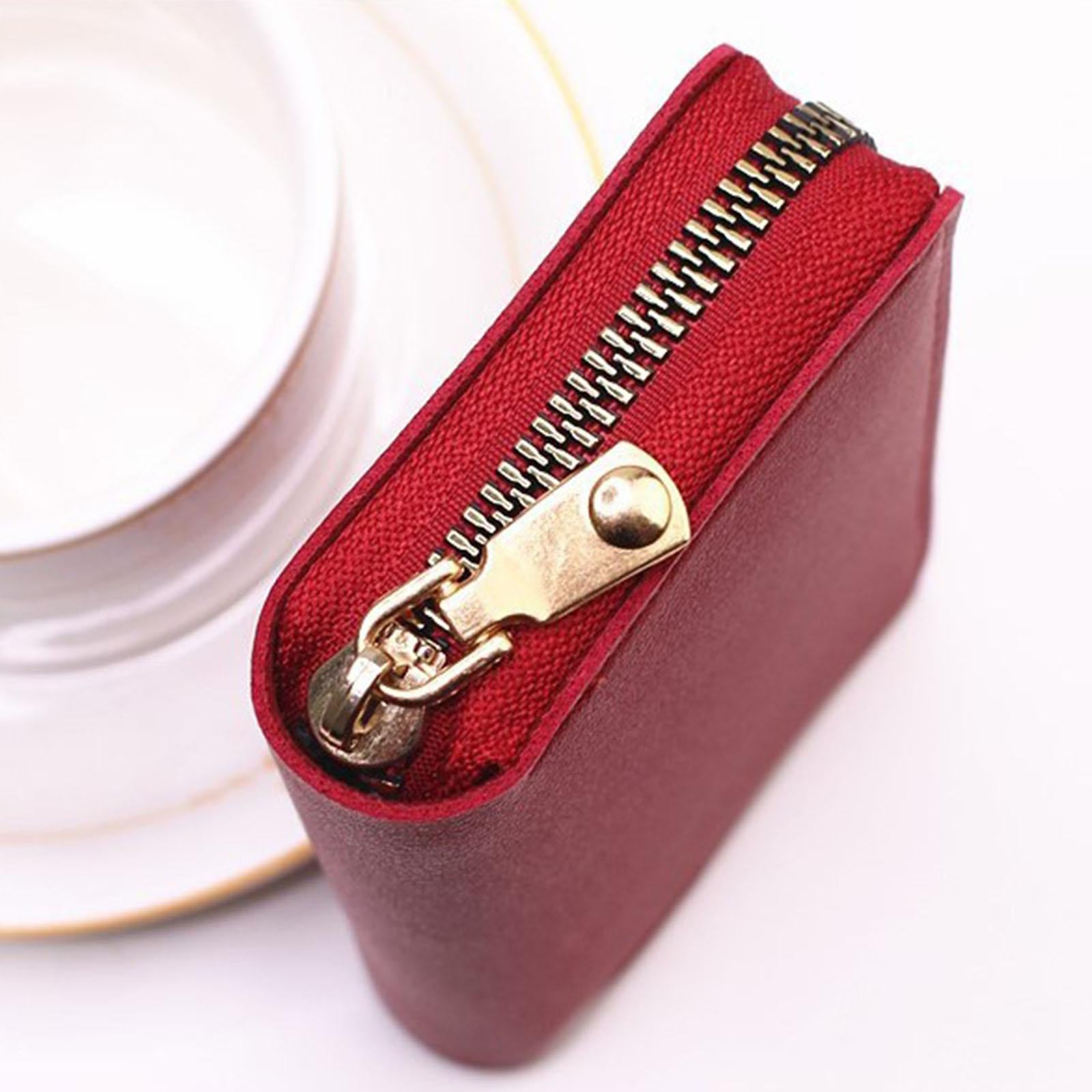 Fashion Men Woman PU Leather Money Clip Wallet Credit Card ID Holder red