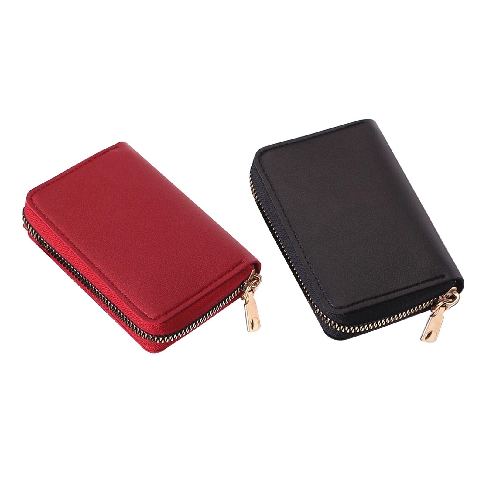 Fashion Men Woman PU Leather Money Clip Wallet Credit Card ID Holder red