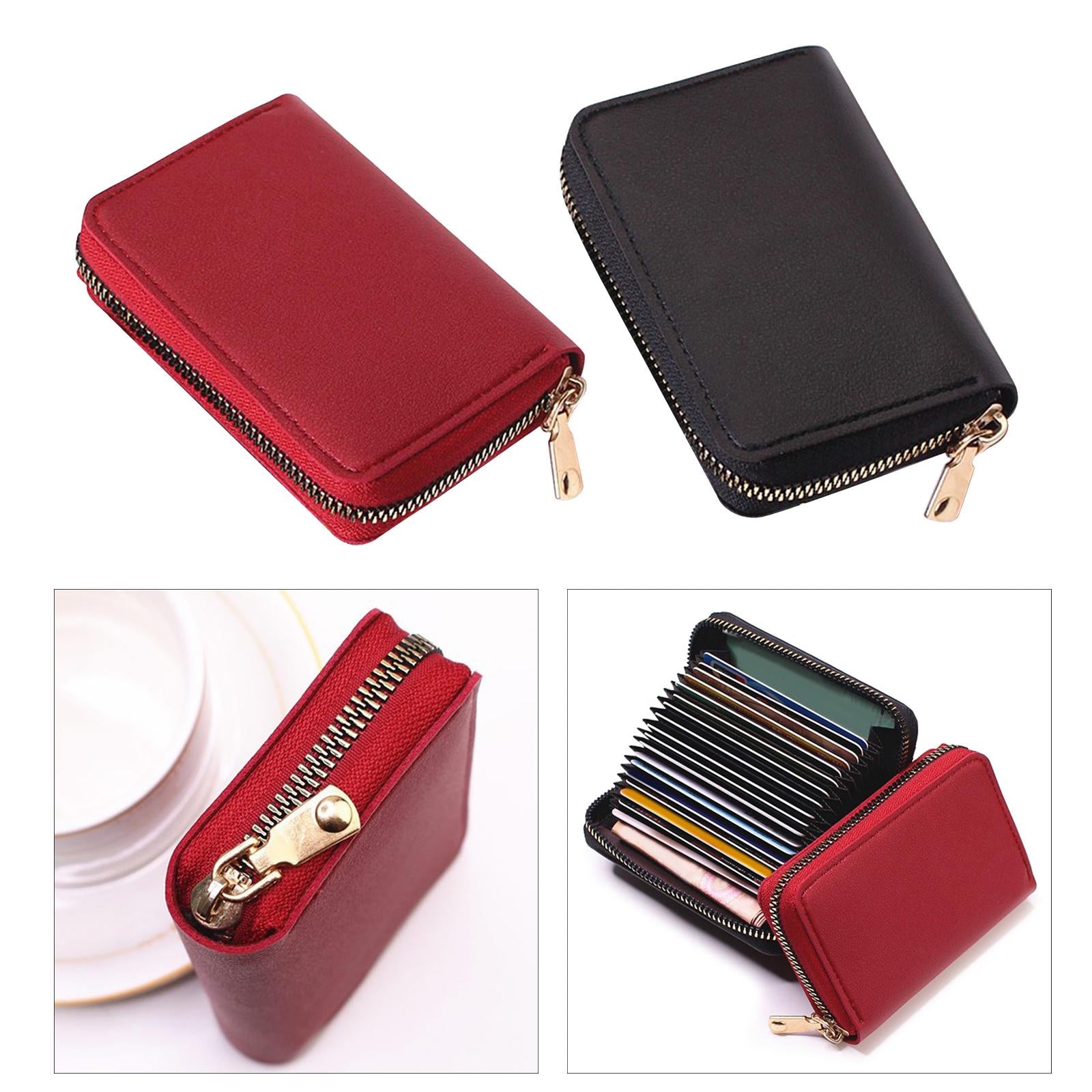 Fashion Men Woman PU Leather Money Clip Wallet Credit Card ID Holder red
