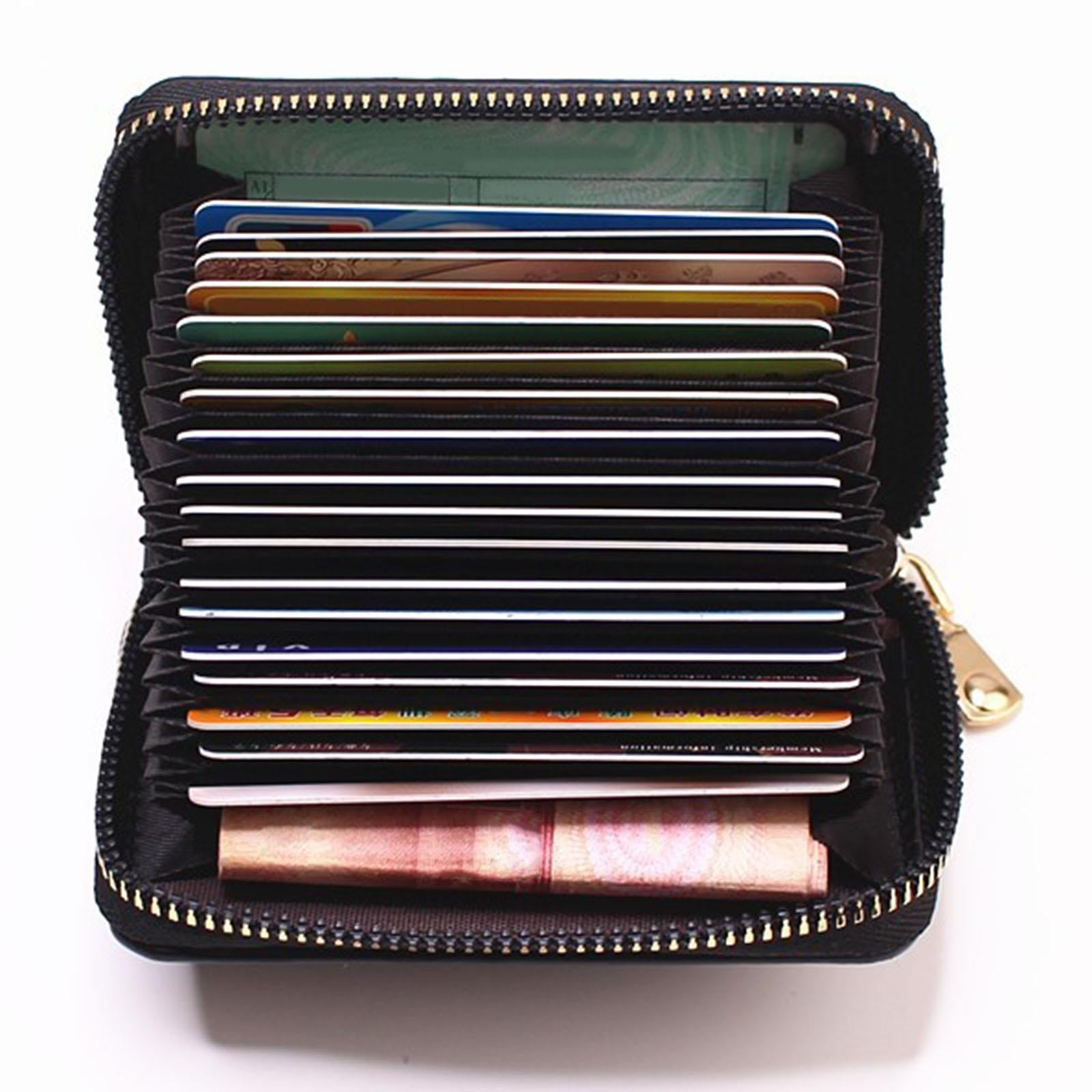 Fashion Men Woman PU Leather Money Clip Wallet Credit Card ID Holder black