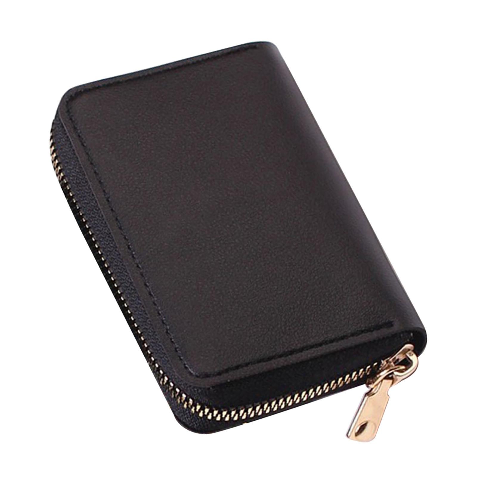 Fashion Men Woman PU Leather Money Clip Wallet Credit Card ID Holder black