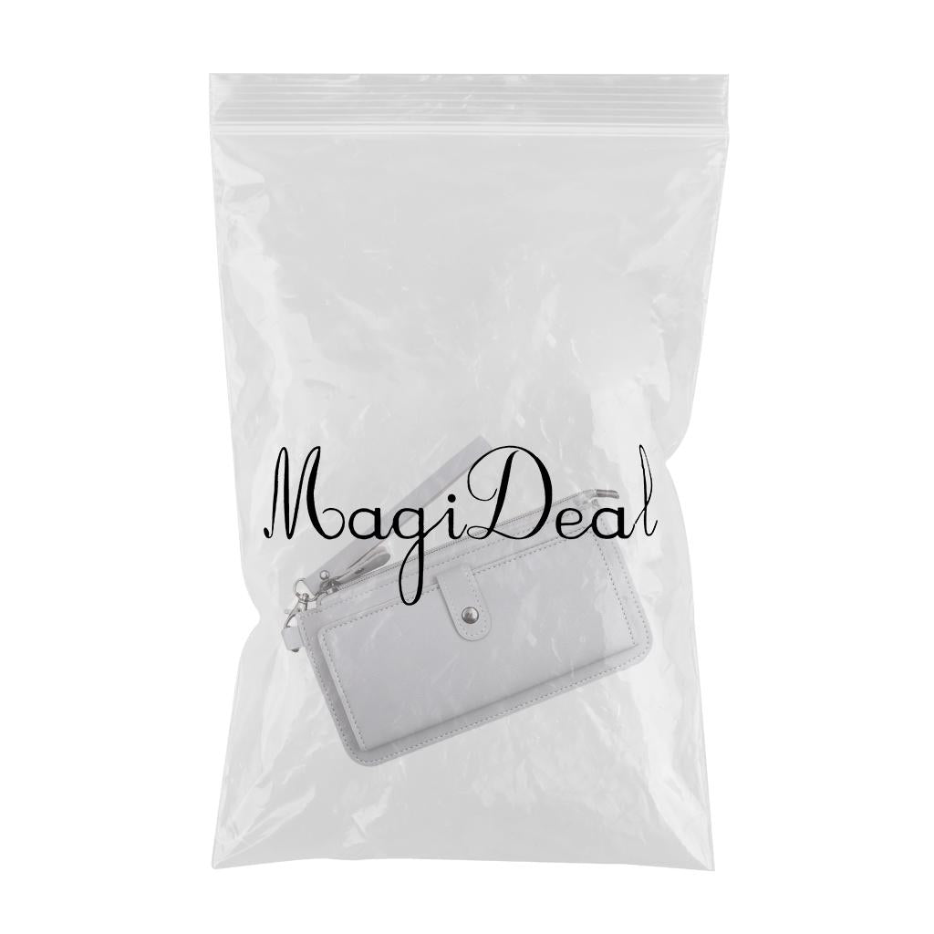 Women Long Wallet Leather Credit Card Holder Coin Purse Large Capacity Gray