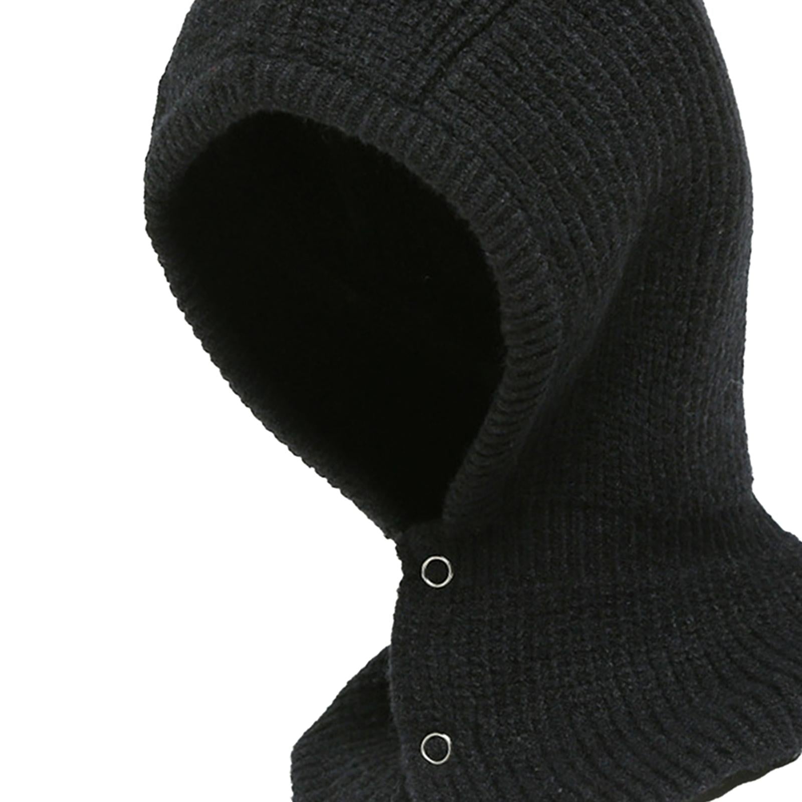 Winter Thicken Girl Fashion Cute Neck Hat Scarf Novelty Caps Hooded Scarf Black