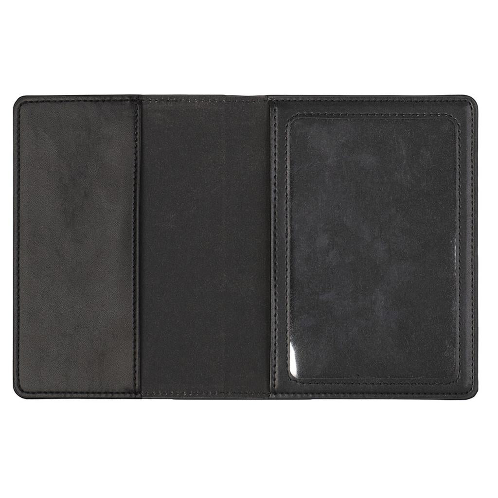 Portable Passport Cover Simple Men Women Protective Leather Wallet Black