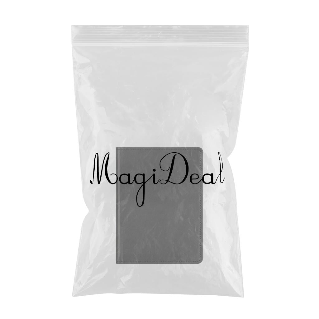 Portable Passport Cover Simple Men Women Protective Leather Wallet Black