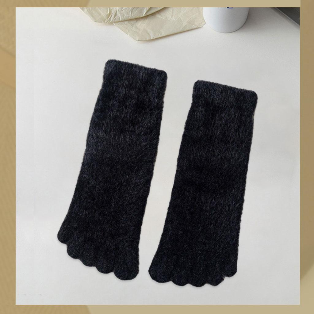 Thermal Five Finger Toe Socks Cozy Nylon Girls Women Men Sport Socks  Black