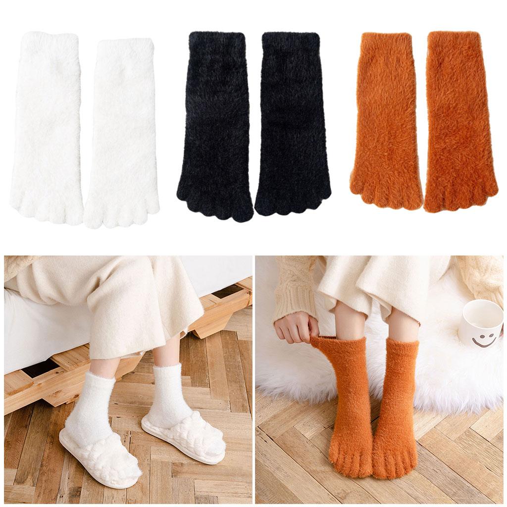 Thermal Five Finger Toe Socks Cozy Nylon Girls Women Men Sport Socks  Black