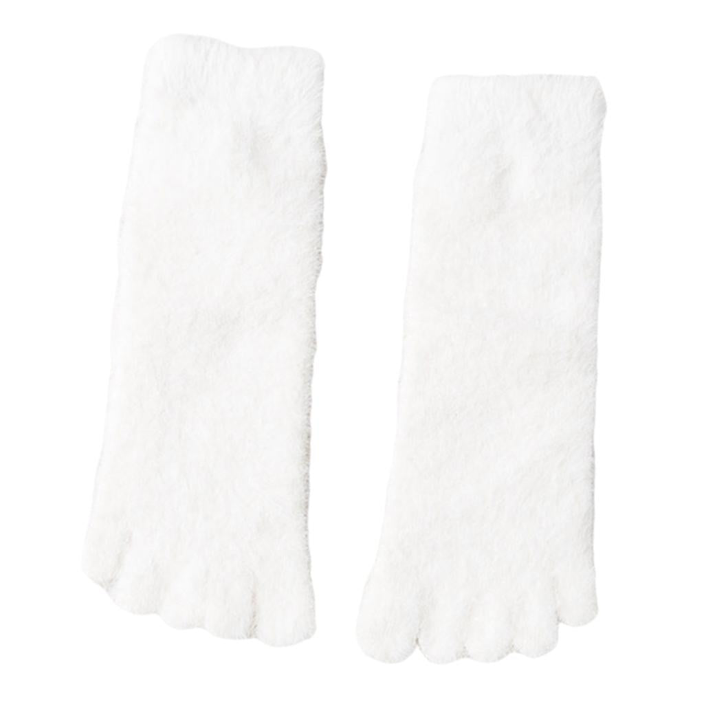 Thermal Five Finger Toe Socks Cozy Nylon Girls Women Men Sport Socks  White