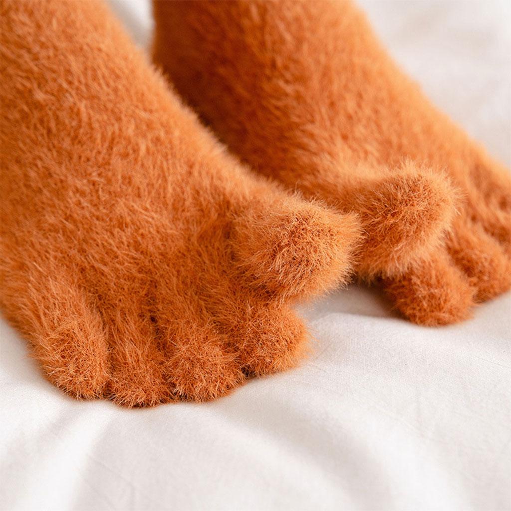 Thermal Five Finger Toe Socks Cozy Nylon Girls Women Men Sport Socks  Orange