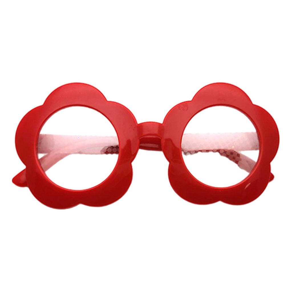 Flower Shape Special Effect Sunglasses Light Diffraction Glasses  red