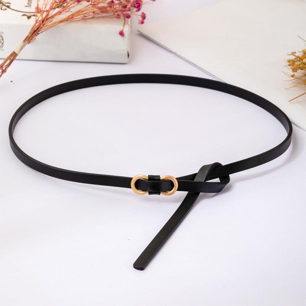 Leisure Women Belts Skinny Adjustable Dresses Jeans Thin Waistband Black