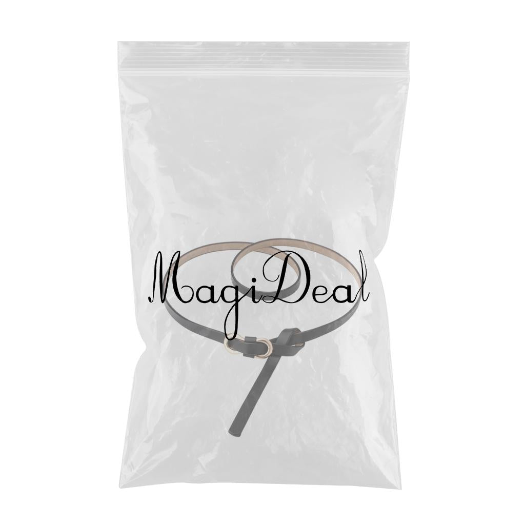 Leisure Women Belts Skinny Adjustable Dresses Jeans Thin Waistband Black