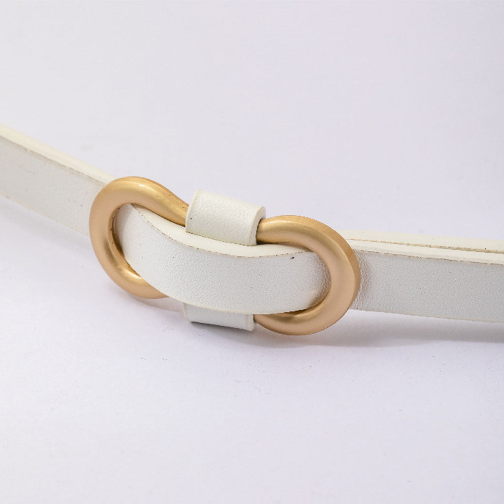 Leisure Women Belts Skinny Adjustable Dresses Jeans Thin Waistband White