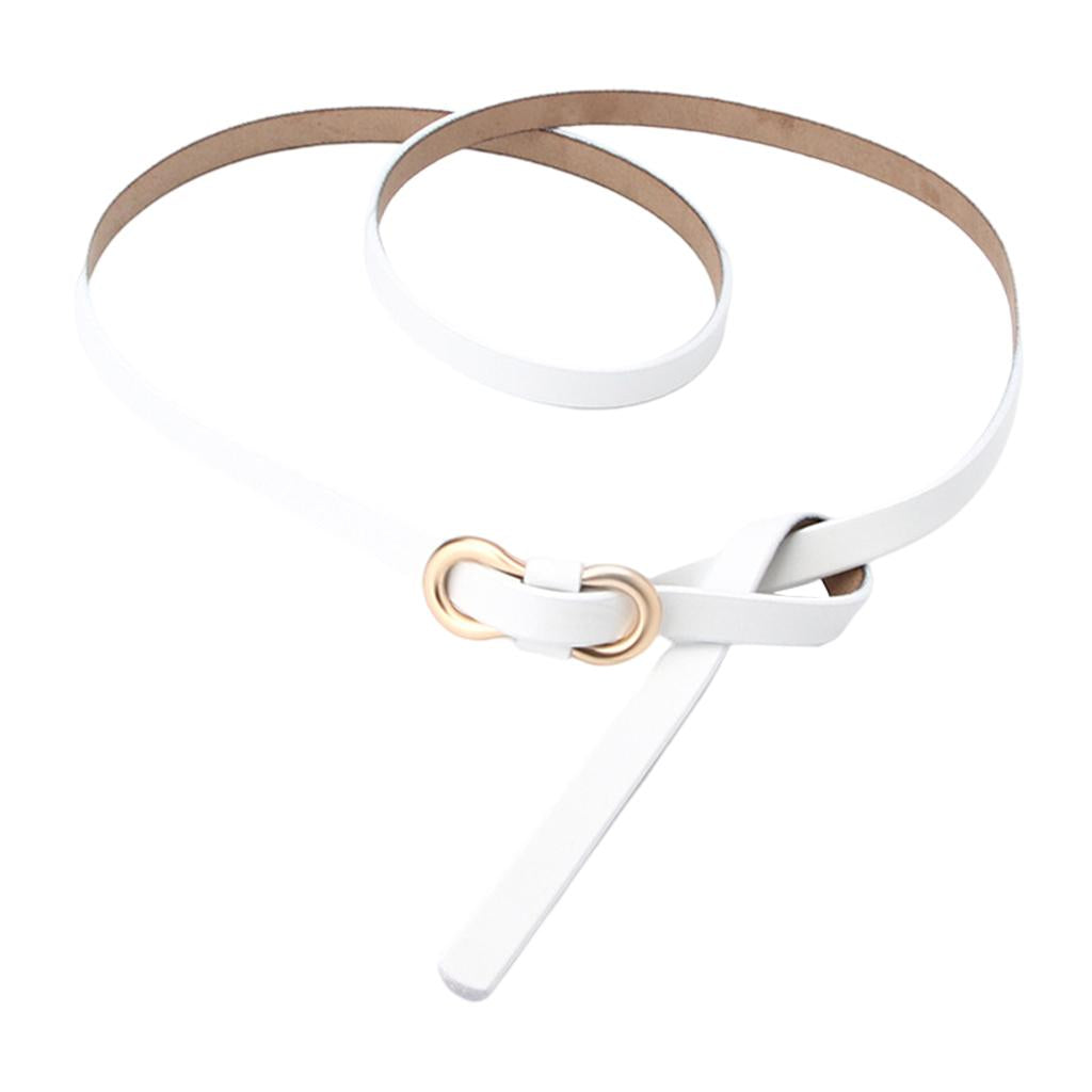 Leisure Women Belts Skinny Adjustable Dresses Jeans Thin Waistband White
