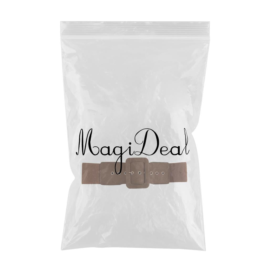 Women Woolen Cloth Adjustable Waistband Buckle Waist Belt for Down Jacket Brown