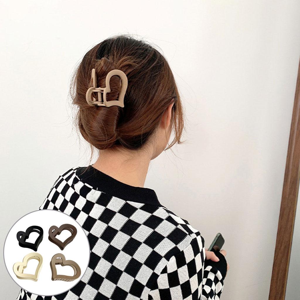 4x Sweet Hair Claw Fashion Pin Strong Hold Styling for Winter heart