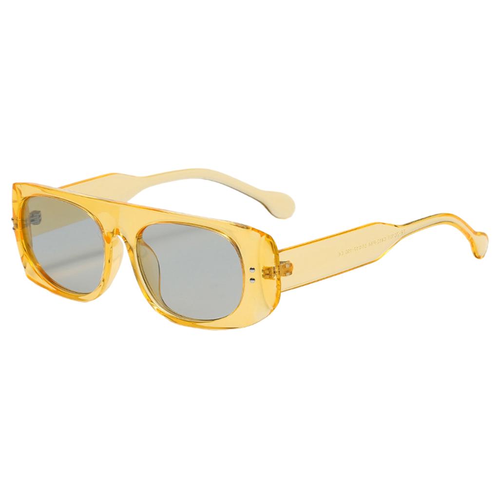 Polarized Sunglasses Retro Anti-Glare Rectangle for Women Riding Yellow
