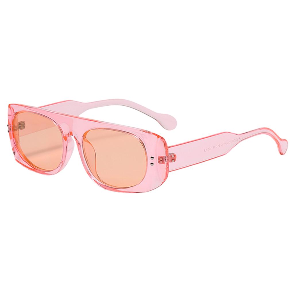 Polarized Sunglasses Retro Anti-Glare Rectangle for Women Riding Pink