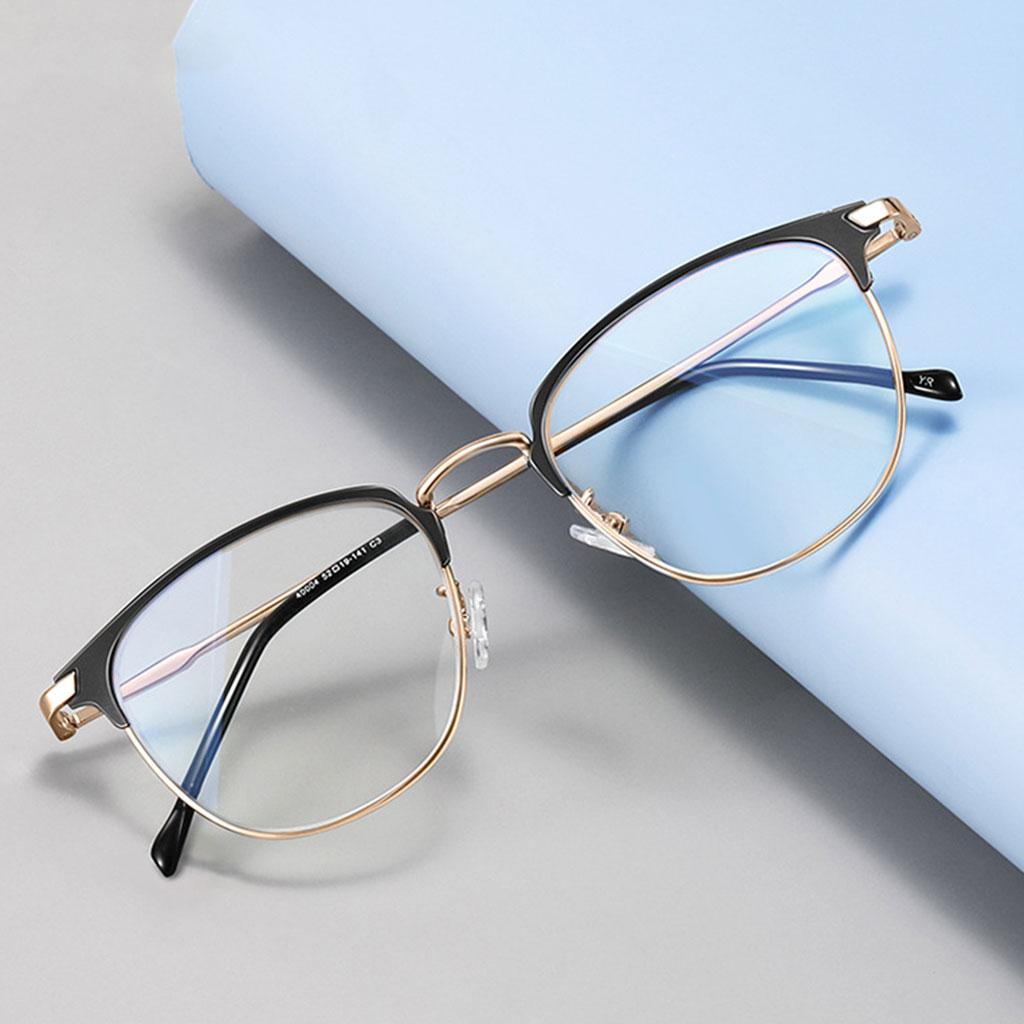Blue Light Blocking Glasses Clear Lens Metal Frame for Sleep Better Gold