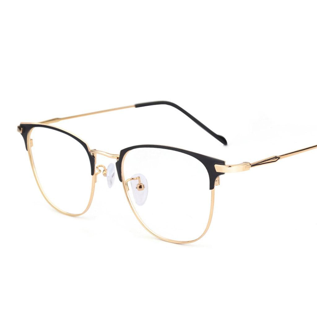 Blue Light Blocking Glasses Clear Lens Metal Frame for Sleep Better Gold
