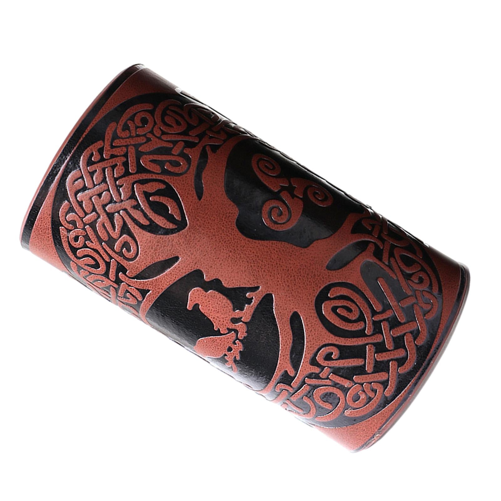 1pc Viking Style Bracelet Wolf Punk for Theatrical Props Fancy Dress Brown