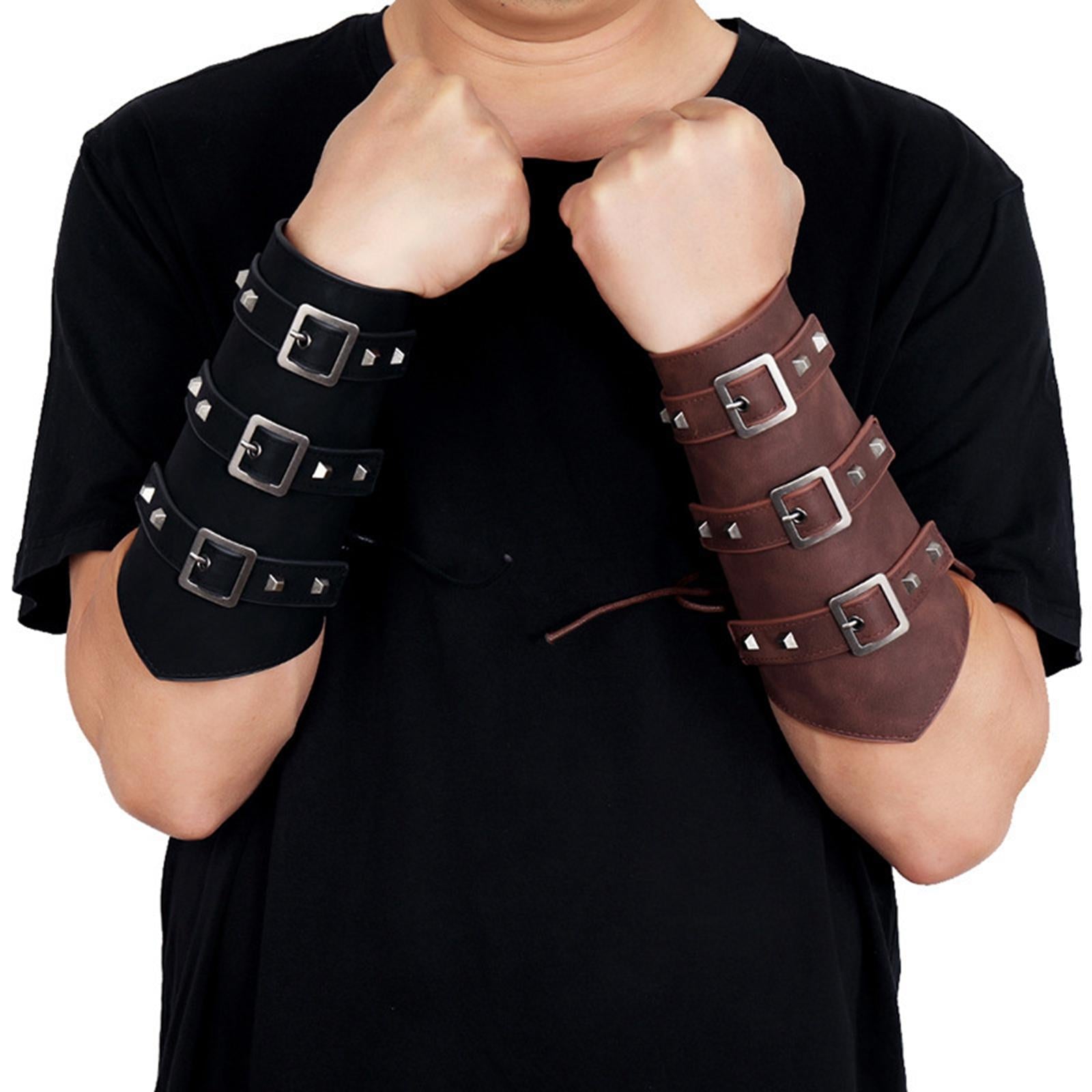 1Pcs Arm Guard Medieval Punk Accs Knight for Halloween Theme Party Unisex Black