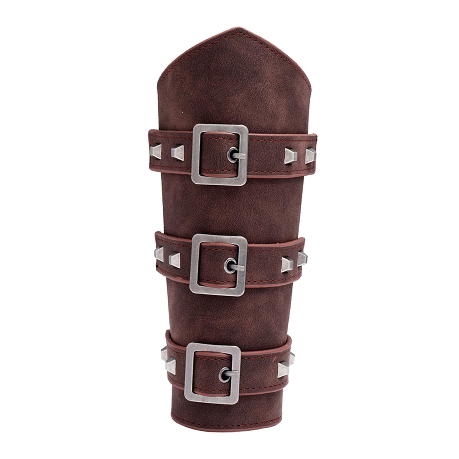 1Pcs Arm Guard Medieval Punk Accs Knight for Halloween Theme Party Unisex Brown
